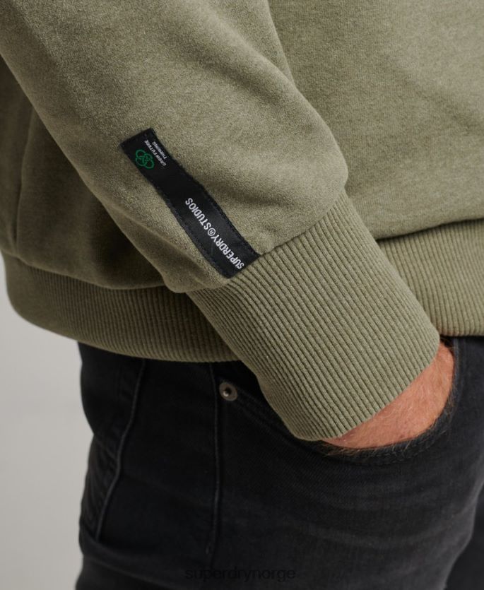 Superdry kaki klær 86P46D831 resirkulert genser fra byens mannskap menn