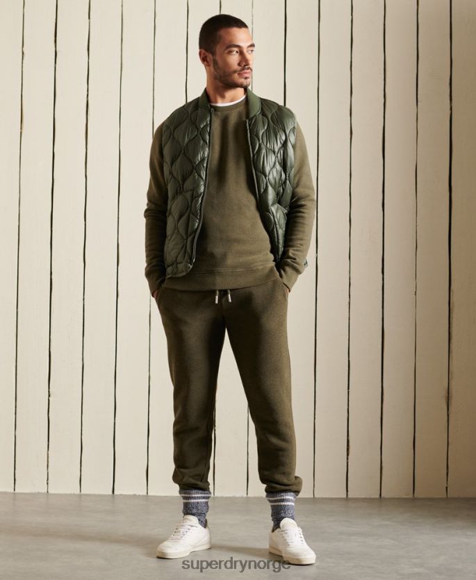 Superdry kaki klær 86P46D865 vintage sweatshirt med logobesetning i økologisk bomull menn