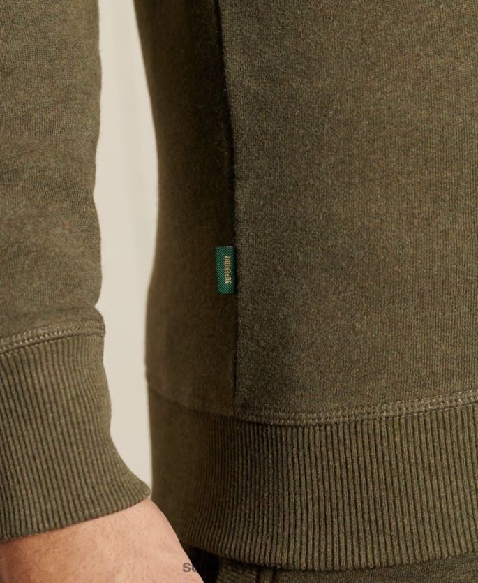 Superdry kaki klær 86P46D865 vintage sweatshirt med logobesetning i økologisk bomull menn
