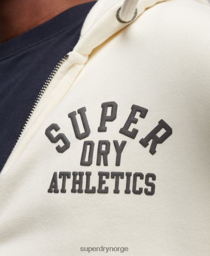 Superdry krem klær 86P46D492 gym atletisk hettegenser med glidelås menn