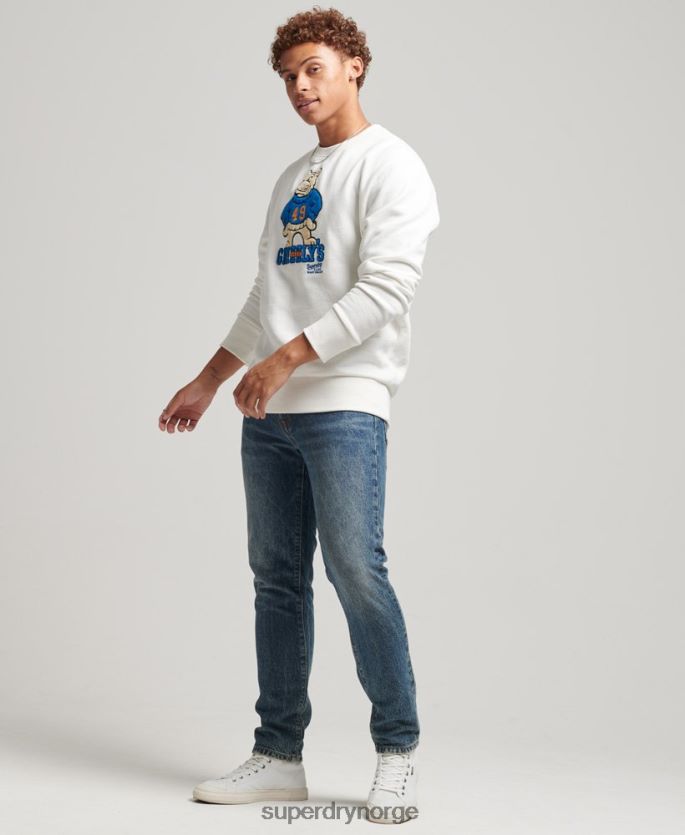 Superdry krem klær 86P46D5090 vintage collegiate crew sweatshirt menn