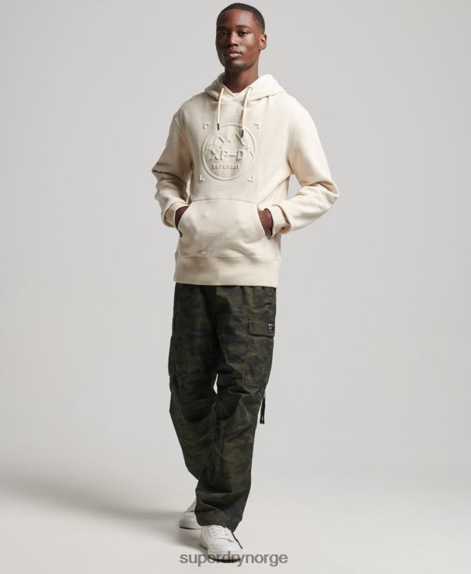 Superdry krem klær 86P46D5099 xp-d grafisk løs crew hettegenser menn