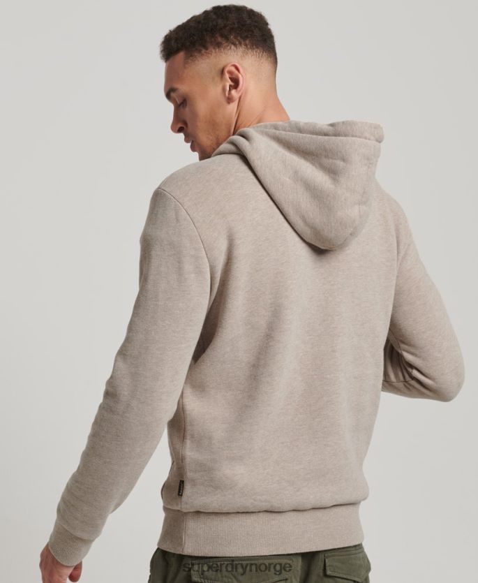 Superdry krem klær 86P46D737 vintage hettegenser med preget logo menn
