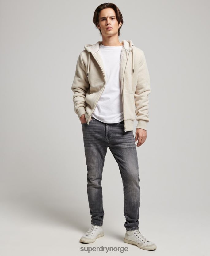 Superdry krem klær 86P46D878 essensiell borg-fôret hettegenser med glidelås menn