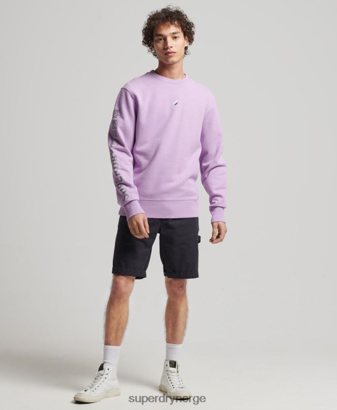 Superdry lilla klær 86P46D3459 kode lineær genser for løs mannskap menn