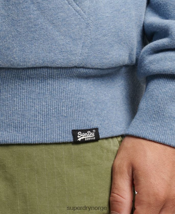 Superdry lyse blå klær 86P46D4988 essensiell borg-fôret hettegenser med glidelås menn