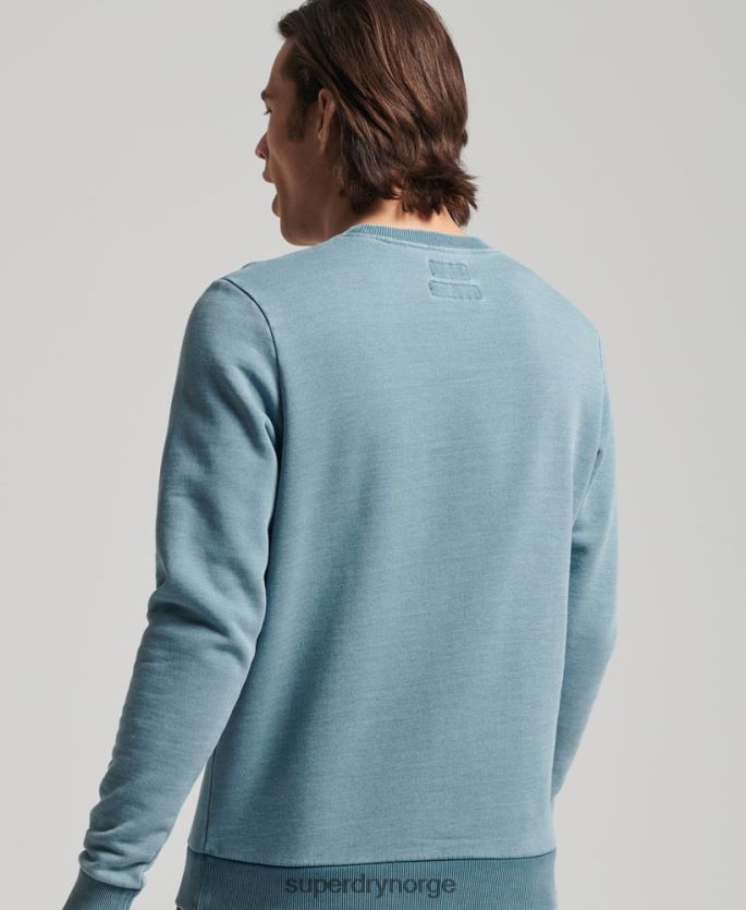 Superdry lyse blå klær 86P46D5018 vintage script stil indigo crew sweatshirt menn