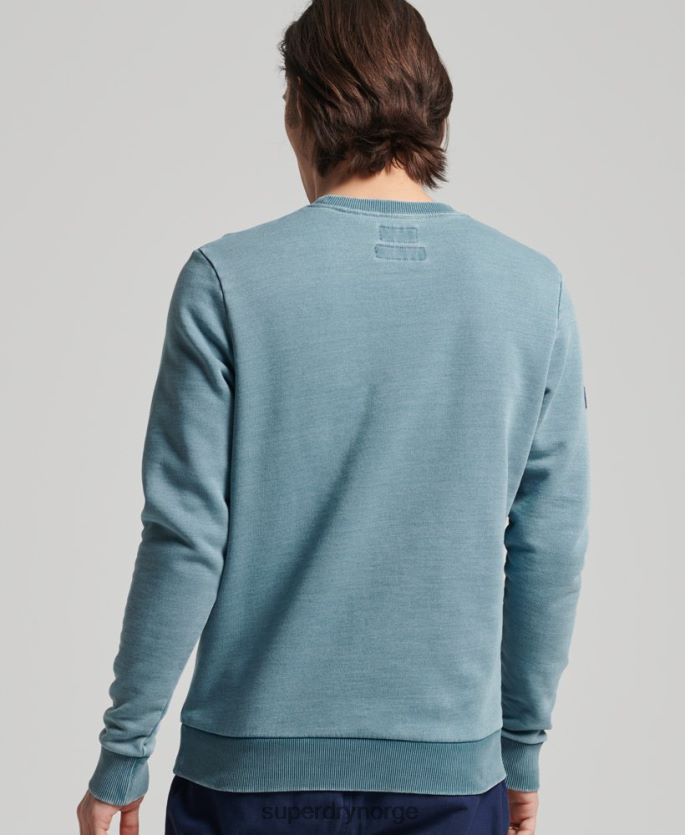 Superdry lyse blå klær 86P46D5018 vintage script stil indigo crew sweatshirt menn