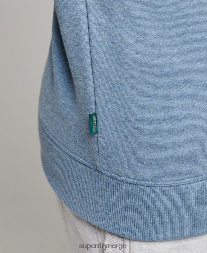 Superdry lyse blå klær 86P46D603 genser med logobesetning i økologisk bomull menn