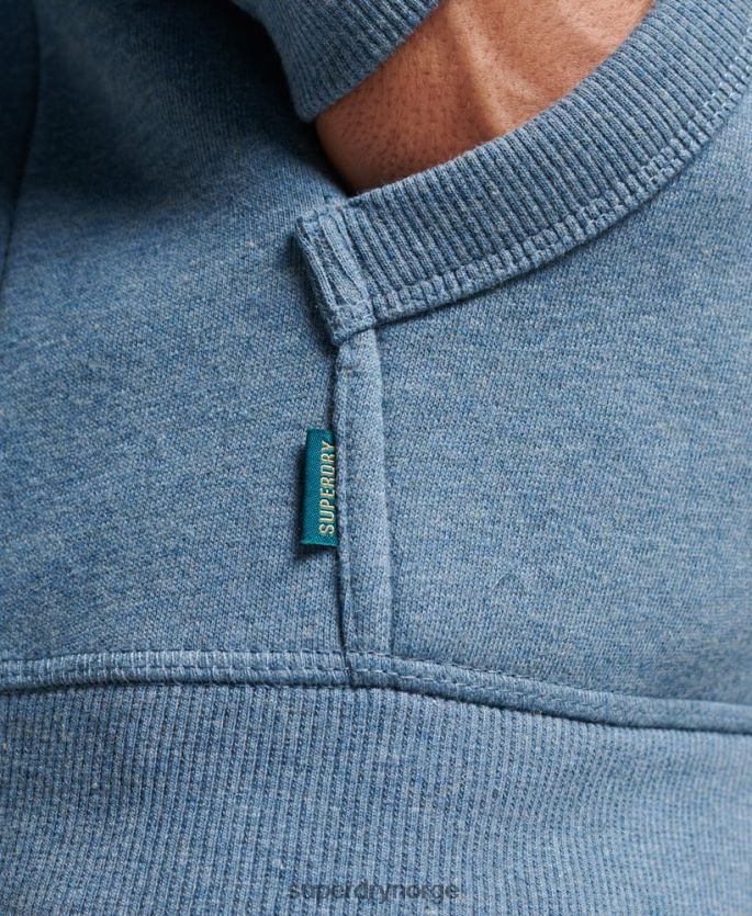 Superdry lyse blå klær 86P46D627 vintage logo brodert hettegenser med glidelås menn