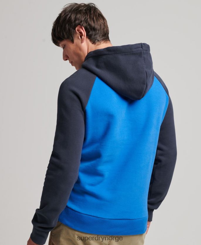 Superdry lyse blå klær 86P46D719 vintage achilles raglan hettegenser menn