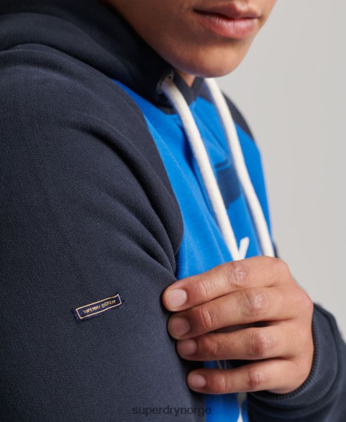 Superdry lyse blå klær 86P46D719 vintage achilles raglan hettegenser menn
