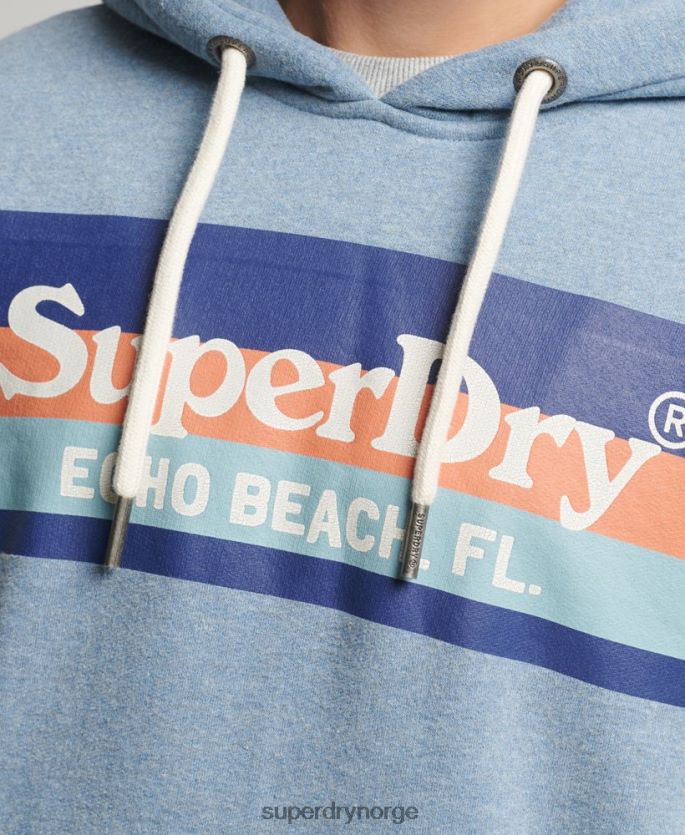 Superdry lyse blå klær 86P46D735 vintage venue hettegenser menn
