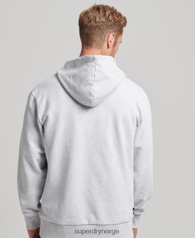 Superdry lysegrå klær 86P46D5014 resirkulert micro side hettegenser menn