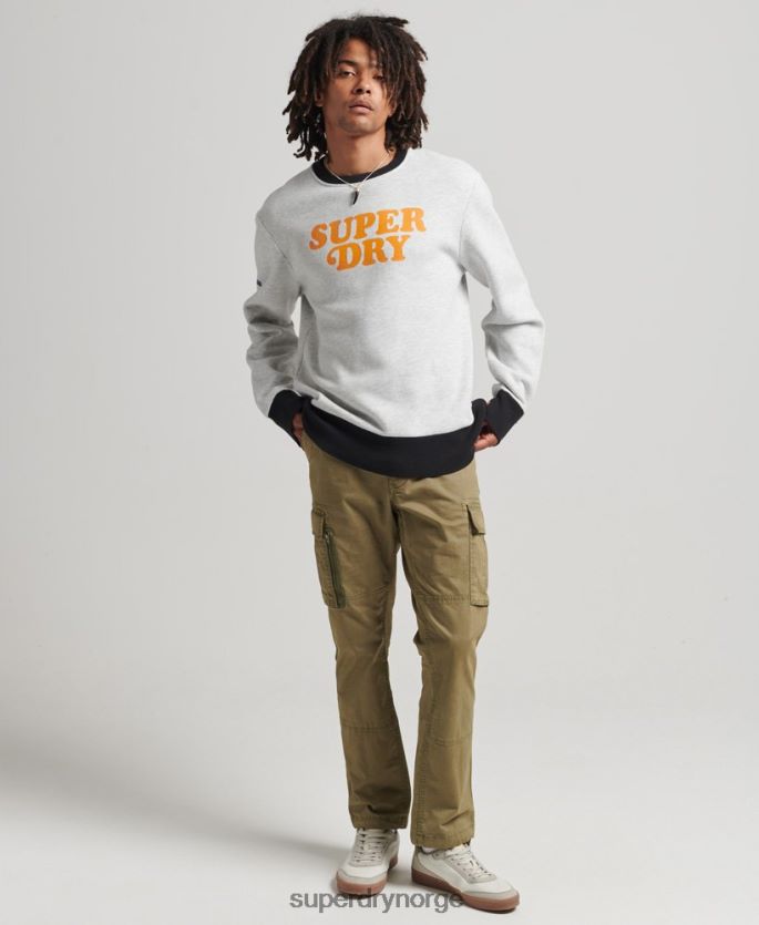 Superdry lysegrå klær 86P46D5027 vintage cooper classic crew sweatshirt menn