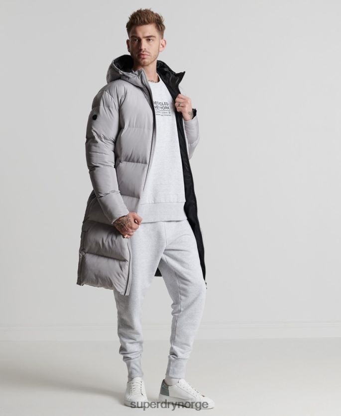 Superdry lysegrå klær 86P46D5055 resirkulert genser fra byens mannskap menn