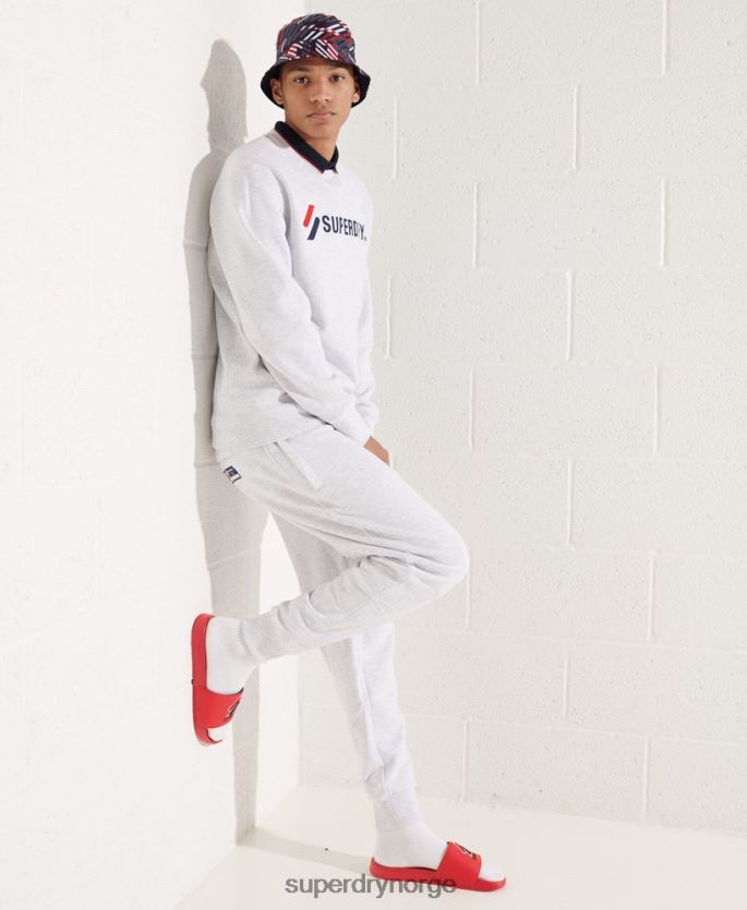 Superdry lysegrå klær 86P46D5108 sportstyle applique sweatshirt menn