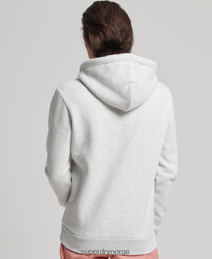 Superdry lysegrå klær 86P46D5184 vintage hettegenser med firmalogo menn