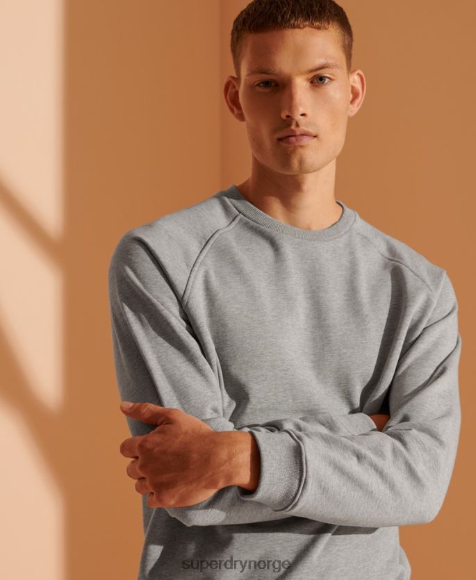 Superdry lysegrå klær 86P46D5220 genser i økologisk bomull i begrenset opplag menn