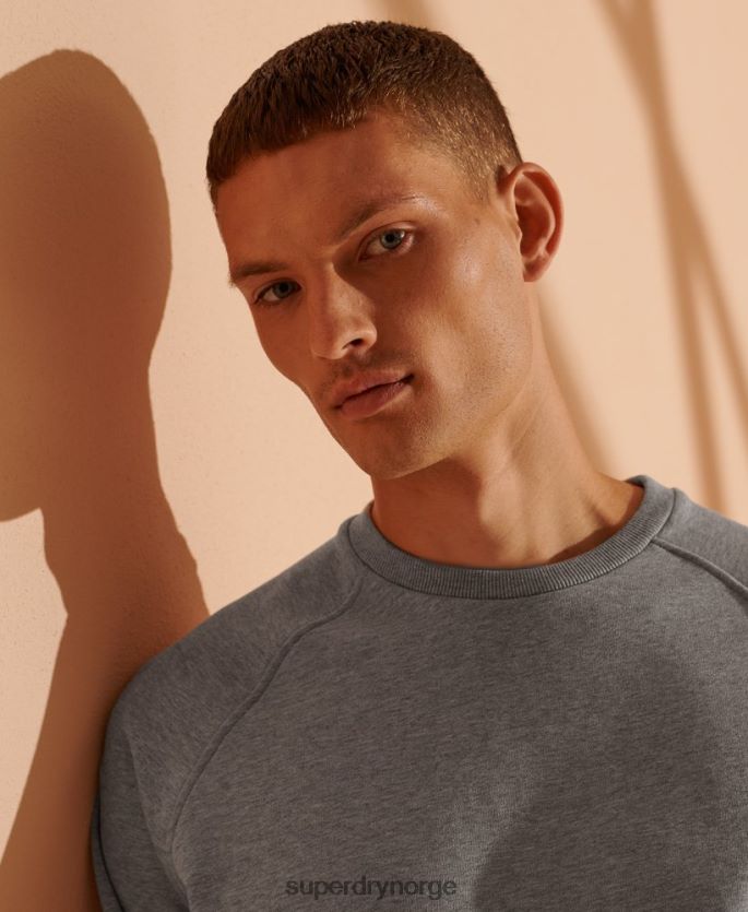 Superdry lysegrå klær 86P46D5220 genser i økologisk bomull i begrenset opplag menn