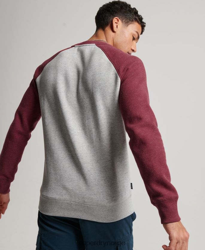 Superdry lysegrå klær 86P46D699 genser for baseballmannskap menn