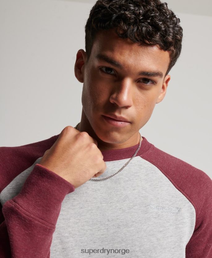 Superdry lysegrå klær 86P46D699 genser for baseballmannskap menn