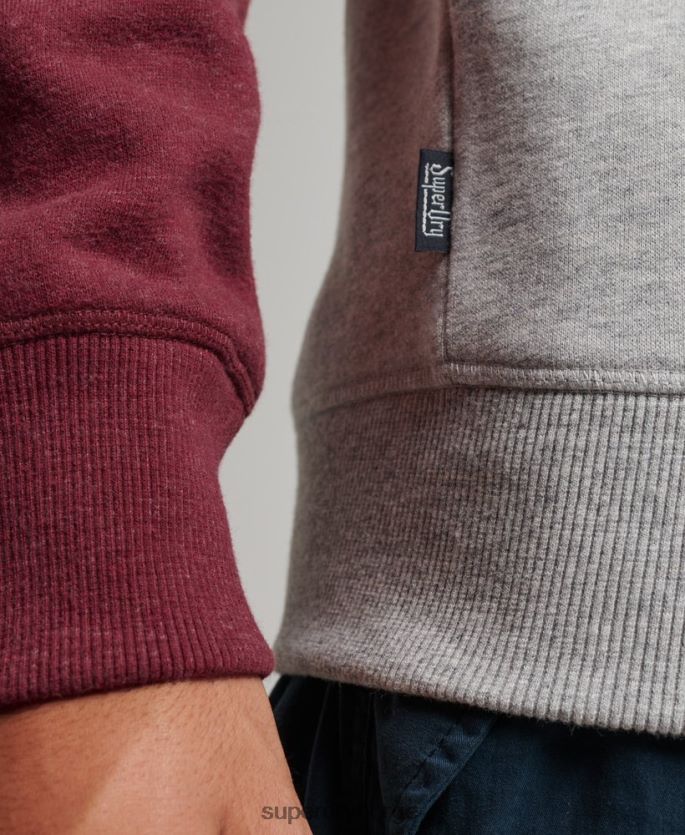 Superdry lysegrå klær 86P46D699 genser for baseballmannskap menn