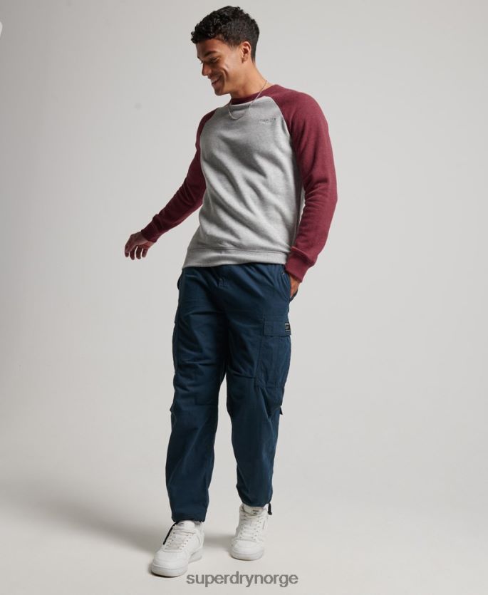 Superdry lysegrå klær 86P46D699 genser for baseballmannskap menn