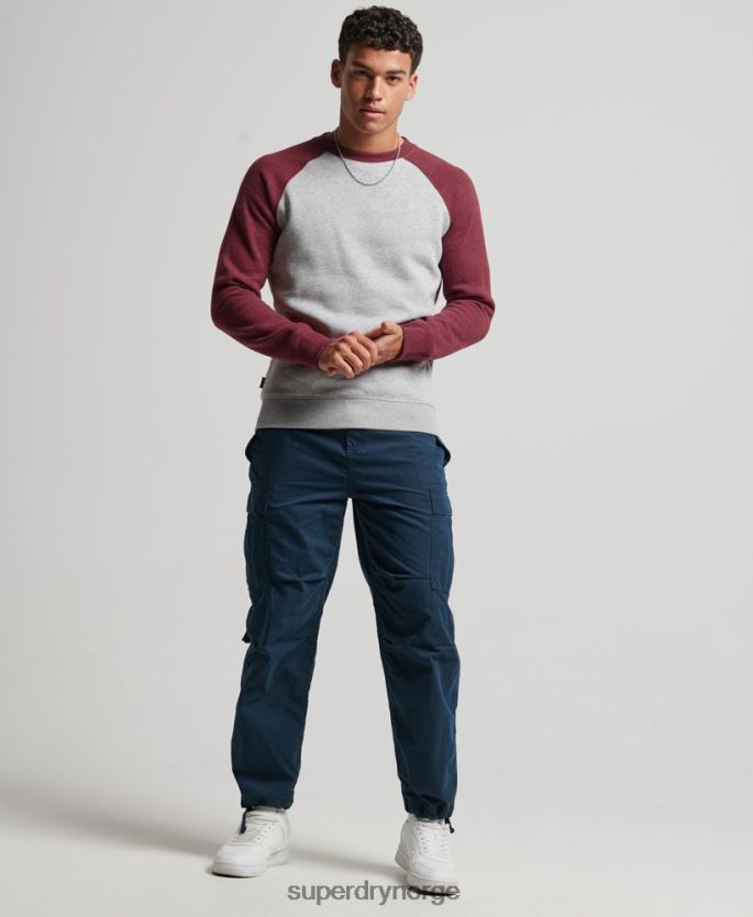 Superdry lysegrå klær 86P46D699 genser for baseballmannskap menn