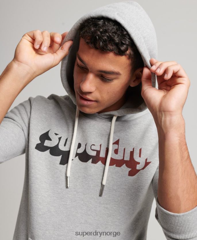 Superdry lysegrå klær 86P46D706 vintage shadow hettegenser menn
