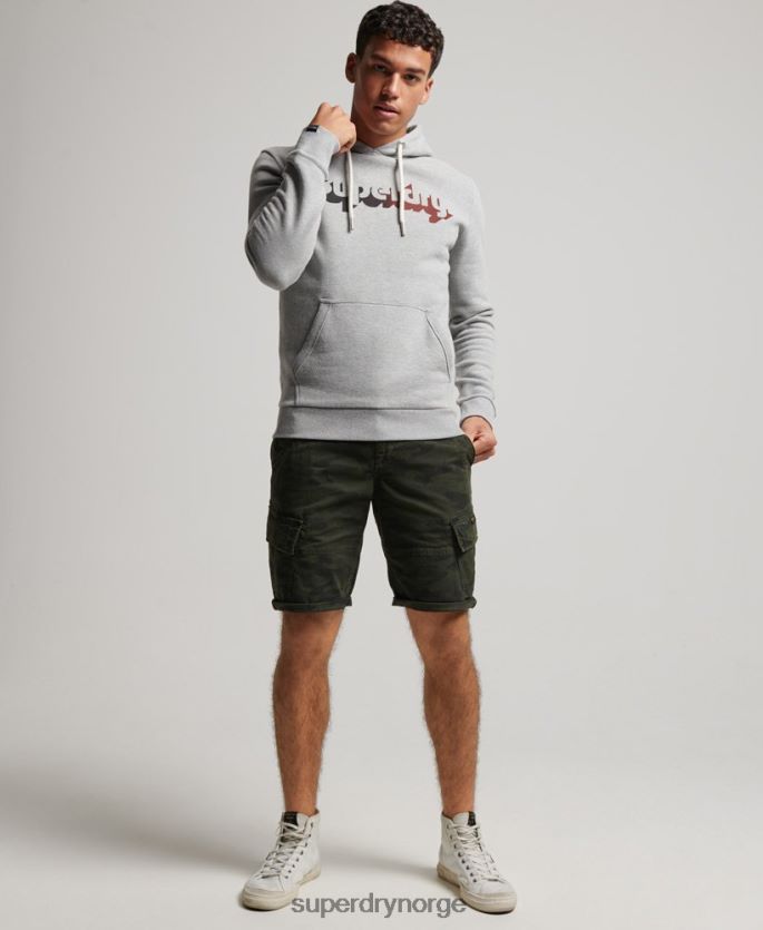 Superdry lysegrå klær 86P46D706 vintage shadow hettegenser menn