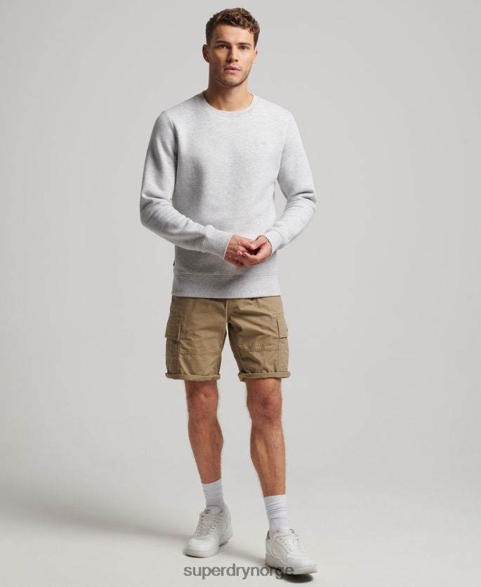 Superdry lysegrå klær 86P46D770 genser med logobesetning i økologisk bomull menn