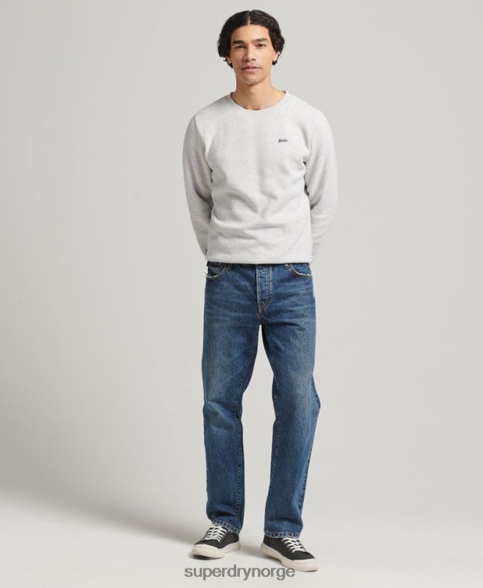 Superdry lysegrå klær 86P46D772 vintage sweatshirt med logobesetning i økologisk bomull menn