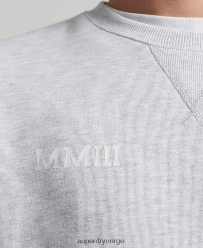 Superdry lysegrå klær 86P46D778 varsity arch crew sweatshirt menn