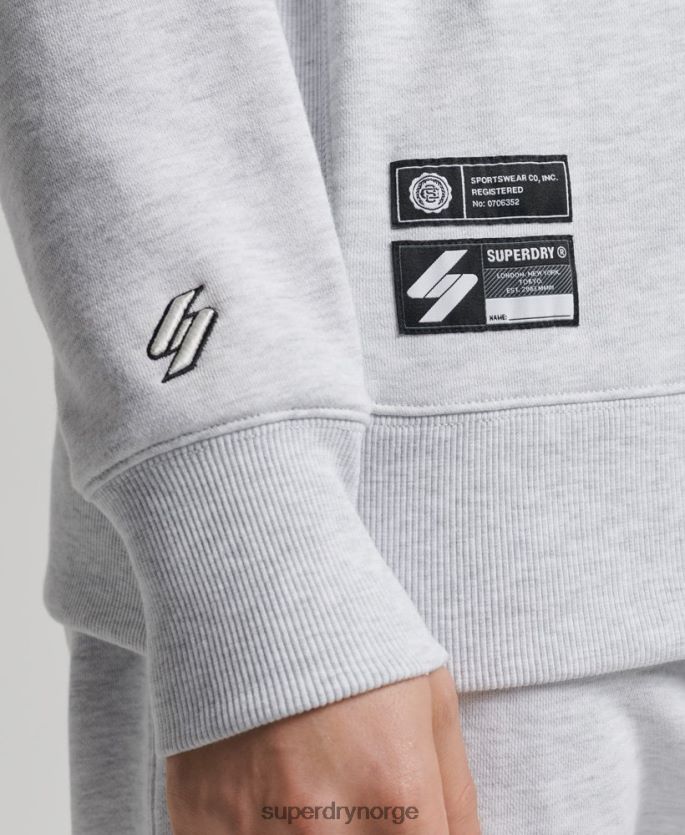 Superdry lysegrå klær 86P46D778 varsity arch crew sweatshirt menn