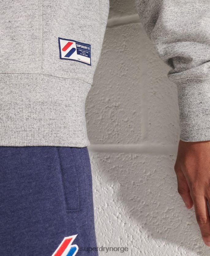 Superdry lysegrå klær 86P46D799 sportstyle essensiell genser med rund hals menn