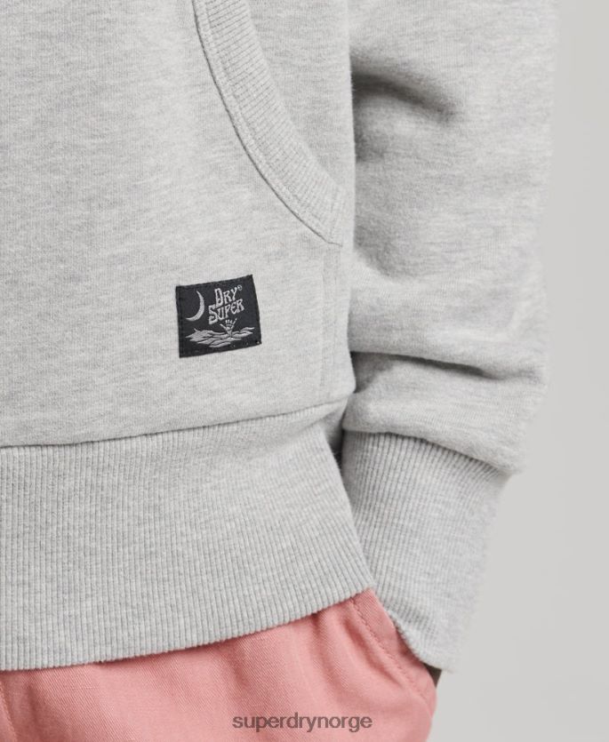 Superdry lysegrå klær 86P46D839 vintage surf ranchero hettegenser menn
