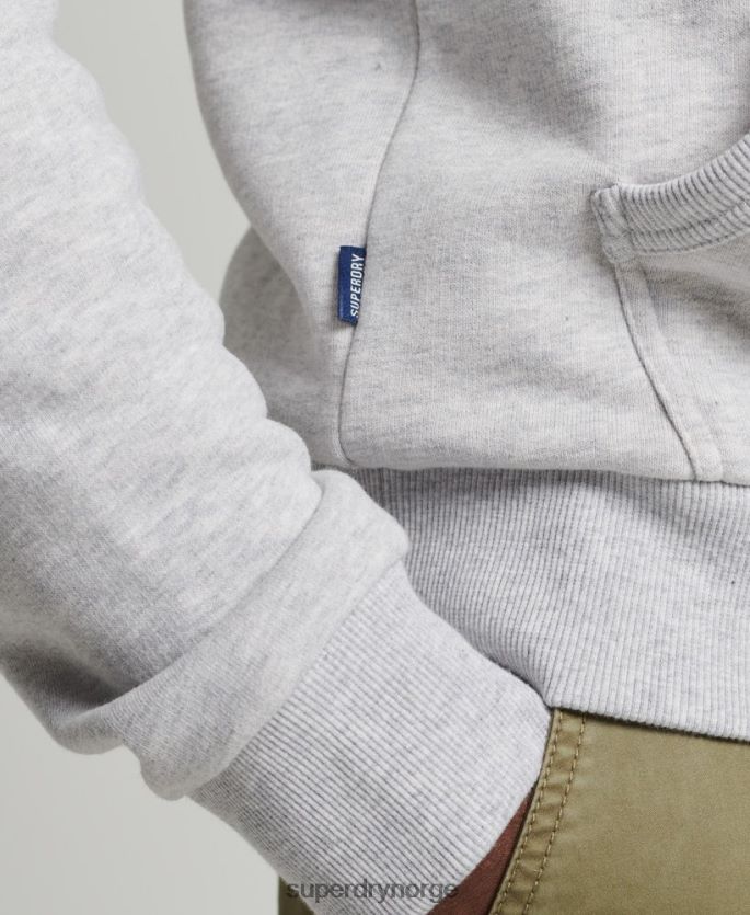 Superdry lysegrå klær 86P46D841 vintage logo sesong hettegenser menn