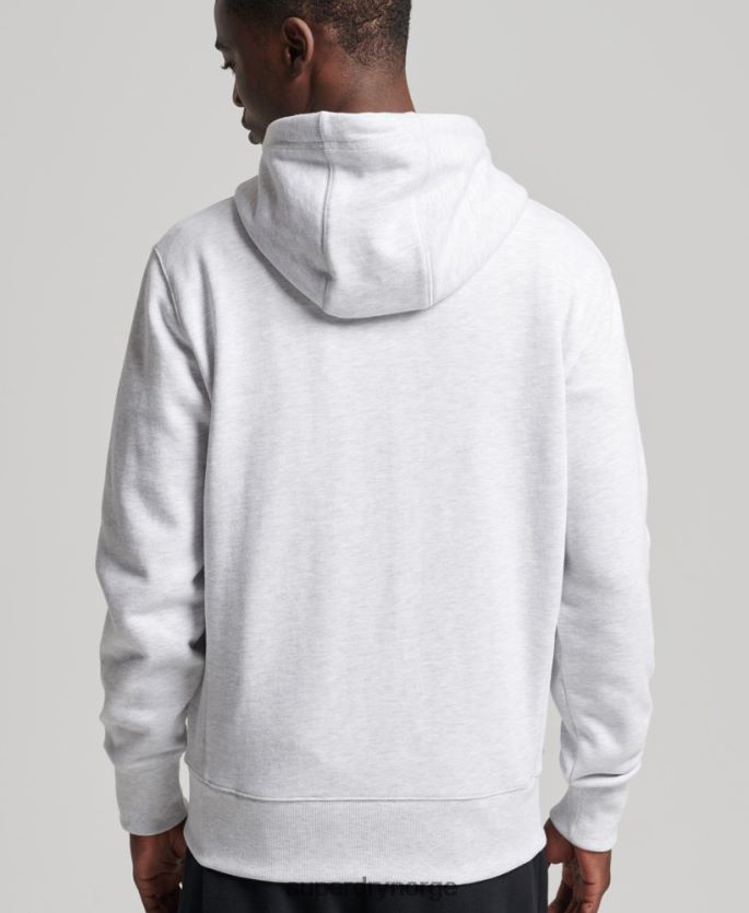Superdry lysegrå klær 86P46D887 kode essensiell hettegenser med zip menn