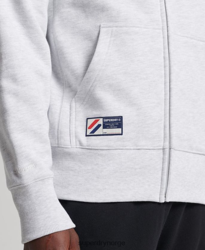 Superdry lysegrå klær 86P46D887 kode essensiell hettegenser med zip menn