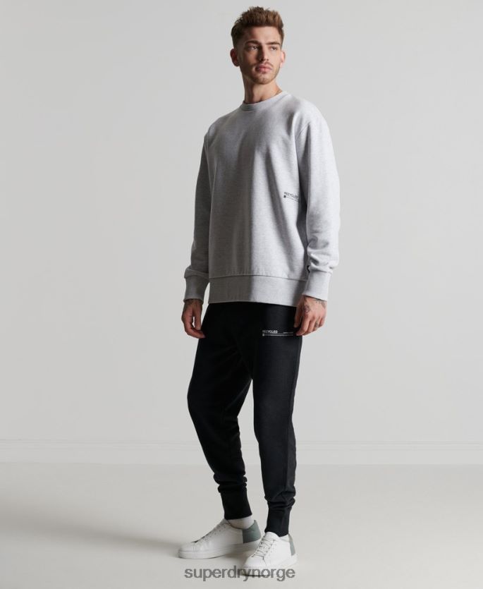 Superdry lysegrå klær 86P46D890 resirkulert mikro mid crew sweatshirt menn