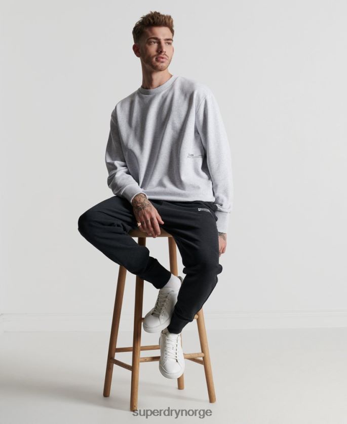 Superdry lysegrå klær 86P46D890 resirkulert mikro mid crew sweatshirt menn