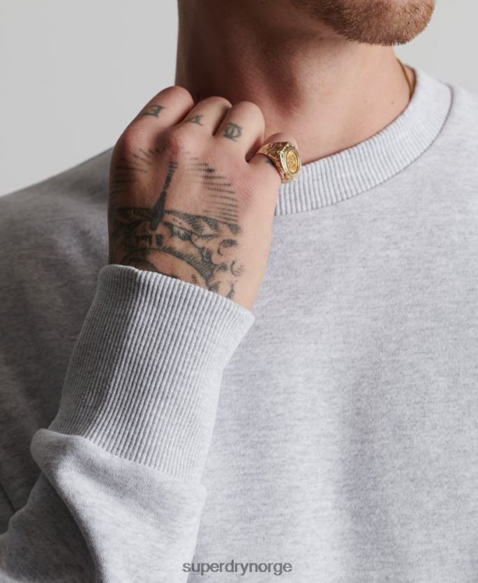 Superdry lysegrå klær 86P46D890 resirkulert mikro mid crew sweatshirt menn