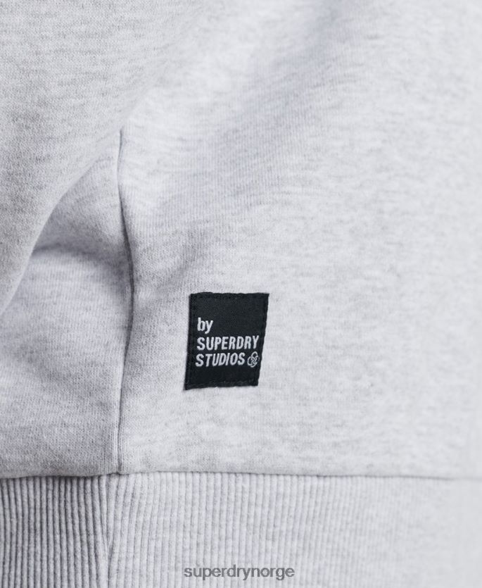 Superdry lysegrå klær 86P46D890 resirkulert mikro mid crew sweatshirt menn