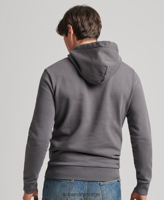 Superdry mørk grå klær 86P46D4998 vintage downtown script hettegenser menn