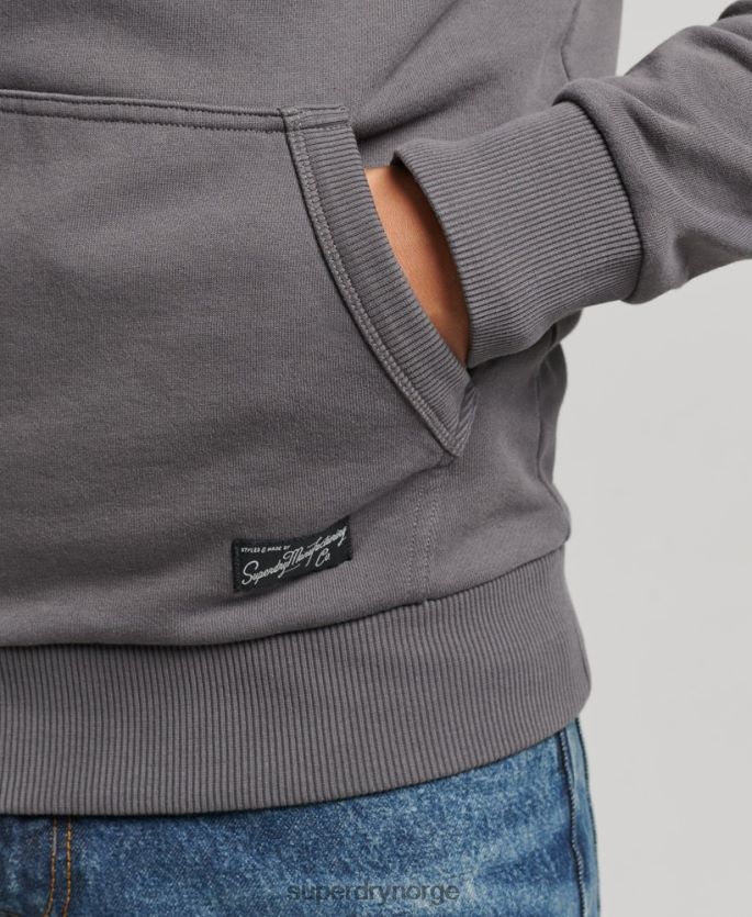Superdry mørk grå klær 86P46D4998 vintage downtown script hettegenser menn