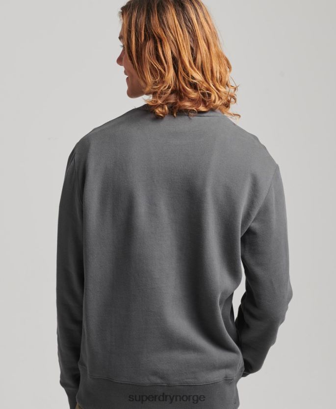 Superdry mørk grå klær 86P46D5000 ekspedisjon løs mannskap sweatshirt menn