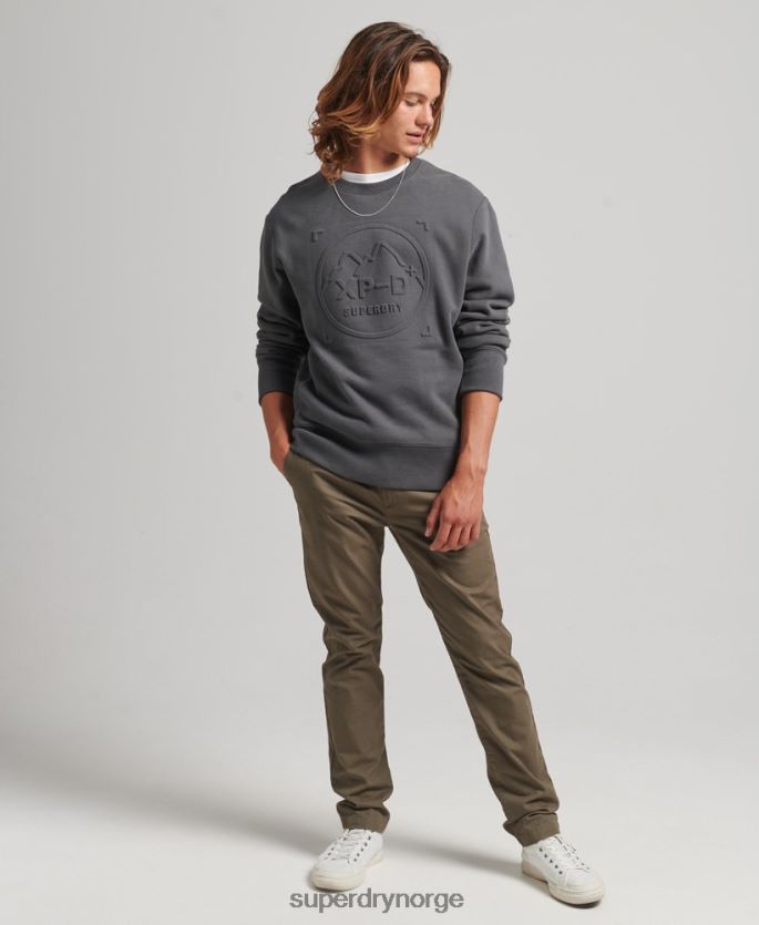 Superdry mørk grå klær 86P46D5000 ekspedisjon løs mannskap sweatshirt menn