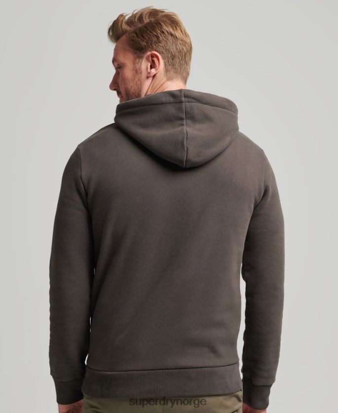 Superdry mørk grå klær 86P46D5073 vintage lightning-logo-hettegenser menn