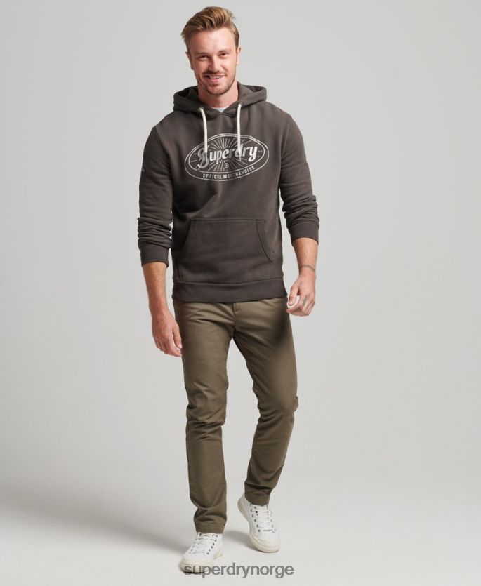 Superdry mørk grå klær 86P46D5073 vintage lightning-logo-hettegenser menn